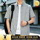 花花公子（PLAYBOY）男士短袖襯衫男士短袖2026新款潮流休閑襯衣外套男款上衣服男裝 黃色 S 90-115斤
