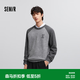 森馬（Semir）毛衣男春季絨感繡花針織衫內搭寬松撞色插肩袖套頭毛衫潮 灰色調00322 XL