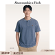 Abercrombie & Fitch小麋鹿圖案美式白色多色亨利純棉重磅T恤26夏男裝124-6806 霧藍(lán)色 S (175/92A) 尺碼偏大，建議小一碼