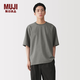 MUJI 男式易干五分袖T恤男士短袖打底衫男款男裝26年夏季上衣AC245A6A 中灰色 M （170/92A）