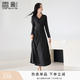 香影針織v領連衣裙女2026秋季新款優(yōu)雅氣質蕾絲邊拼接灰色掐腰裙 深灰 M 160/84A/95-110斤