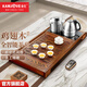 金灶（KAMJOVE）全自動(dòng)上水功夫茶具套裝 茶道泡茶壺 雞翅木茶盤(pán)套裝茶臺R-350A 搭配E9 陶瓷茶具 茶水桶