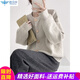 歐貝汐針織毛衣女外套開(kāi)衫純色設(shè)計(jì)感單排扣慵懶風(fēng)寬松圓領(lǐng)春秋時(shí)尚上衣 淺灰色 均碼 【建議80-120斤】
