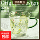 牛奶杯耐熱高硼硅玻璃杯子早餐帶手把高顏值帶刻度茶杯小清新水杯 小清新玻璃水杯 400ml