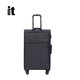 LUGGAGE IT英國(guó)it拉桿箱牛津布輕便行李箱女28寸超輕軟箱旅行箱行旅箱男防水 黑色 20英寸 可登機(jī) 僅重2.26kg
