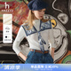 哈吉斯（HAZZYS）女裝【倫敦時裝周同款】秋冬款打底衫女半高領長T恤ABTSE0BCE10 米黃色OW L (165/88A 40)