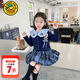 G.duck小黃鴨童裝兔子警官衣服女童秋裝套裝2026新款洋氣兒童裙子三件套 單件毛衣 100 建議2-3歲25-30斤cm