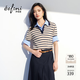 伊芙麗（eifini）秦嵐代言寬松撞色領(lǐng)針織衫女2026夏季新品顯瘦通勤毛衫 藏青 S