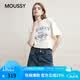 moussy 新品復古感字母印花寬松短袖T恤女028JSX90-1092 010白色 均碼