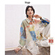 旅途原品ltyp 巖彩系列原創藝術印花襯衫 時尚文藝通勤襯衣女秋 巖彩-石窟遺韻（預計12-15天發貨） S
