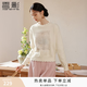 香影奶油白蝴蝶刺繡針織衫女2025秋冬新款長袖套頭軟糯風毛衣上衣 鷺白 L 165/88A/110-125斤