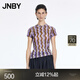 江南布衣（JNBY）【商場同款】26春夏新品T恤修身條紋皮膚衣圓領通勤短袖5Q5110470 599/紫色系 XL
