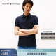 Tommy Hilfiger【球星同款】春夏男潮流多色珠地棉商務休閑純色翻領短袖T恤POLO 【百搭修身】藏青色DW5 L （推薦：140-155斤）
