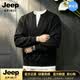 JEEP SPIRIT半拉鏈衛衣男2026秋季潮流帥氣寬松休閑外套男士長袖t恤男 黑色【奢級甄選】 M （適合115斤以內）