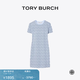 Tory Burch 湯麗柏琦【限時禮遇】棉質印花短袖T恤連衣裙TB 175169 淺藍色 406 S 推薦90-100斤