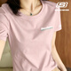 斯凱奇（Skechers）短袖女款夏季棉質(zhì)透氣T恤媽媽裝寬松大碼透氣半袖運(yùn)動(dòng)上衣 -01L4裸粉色【純棉透氣】 M /170 （男女同款，女生建議拍小一碼）
