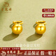 老鳳祥999足金養耳洞耳釘黃金金豆耳飾節老婆七夕情人節禮物送女友 （今日/次日達）約0.3g(一對) 老鳳祥足金圓珠耳釘