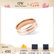 丹尼爾惠靈頓（DanielWellington）[七夕情人節(jié)禮物]dw戒指女經(jīng)典白琺瑯雙色戒指時尚情侶戒指 56號DW00400043 玫瑰金色