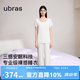 ubras26年新款呼呼薰衣草短袖短褲睡衣女士高端睡衣夏季薄款居家服套裝 短袖長褲【帶杯】-白底薰衣草 M