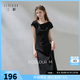 三彩2026夏季新款一字領連衣裙輕禮服小黑裙長裙優雅M 經典黑 M 160/84A