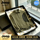 JEEP SPIRIT秋季新款半開襟翻領長袖polo衫衛衣男士休閑運動衫外套 淺綠色【奢級甄選】 M 適合100-125斤【奢級甄選】