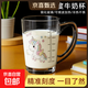 鋼化玻璃杯兒童早餐杯耐熱可微波加熱牛奶杯卡通水杯帶刻度杯子 鋼化可微波/新款獨角獸（滿杯320ml）