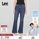 Lee【張凌赫代言】426修身高腰微喇彈力天絲女牛仔褲涼涼褲潮流 深藍色 25