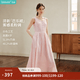 茵曼（INMAN）【苧麻棉】芭樂裙|背心連衣裙2026夏季女裝新款A(yù)字無袖長裙子 淺粉色 M