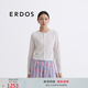 ERDOS【絲棉針織】25夏季圓領長袖航海條紋法式顯瘦女開衫針織衫 白 L 170/88A
