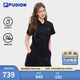 FILA FUSION斐樂潮牌女子梭織連衣裙2026夏季新款休閑涼感襯衫裙 正黑色-BK M 165/84A/M