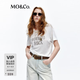 MO&Co.短袖T恤2026夏新品接觸涼感抗菌燙金復古印花上衣MBF2TEET12 本白色 M /165