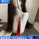 贏夫人（Mrs win）國風長流蘇無耳洞耳掛耳墜女新中式古風漢服銅錢耳環耳夾耳飾品男 時鶴耳掛紅色一對  A24-207