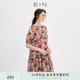 EIN PURE 夏野之花浪漫印花雪紡圓領娃娃裙連衣裙2026夏季新款 棗紅 L