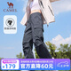 駱駝（CAMEL）休閑褲女士工裝褲戶外防潑水寬松闊腿直筒百搭新款傘兵運動褲子