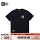 NEW ERA紐亦華MLB水繪NY LA男女情侶短袖T恤圓領潑墨印花NE 14179167-黑色-NY S