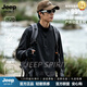 JEEP SPIRIT長袖T恤男2026秋季新款戶外休閑半拉鏈立領寬松運動長袖運動T恤 黑色 M