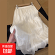潮流新款流光紗半身裙女2026氣質時尚感春夏季中長款仙氣A字裙子 1343杏色【珠光紗仙女半裙】 M 推薦【96-110斤】