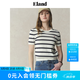 ELAND【經典匹馬】衣戀針織T恤男女款圓領短袖直筒顯瘦毛衫夏季新款 象牙白/白色(39)Ivory M