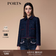 PORTS寶姿秋冬新品女裝校園風翻領(lǐng)款夾克外套SM9J004NFQ049 丈青混色 M (6)