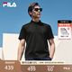 FILA 菁英POLO斐樂官方男子針織短袖POLO衫2026夏季新款舒適休閑上衣 深黑-BK L 175/96A/L