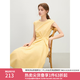 范思藍(lán)恩設(shè)計感收腰顯瘦連衣裙女夏季2025新款無袖中長款裙子2300 布丁黃 M