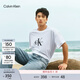 Calvin KleinJeans【純棉廓形】夏季男女情侶休閑通勤ck字母寬松短袖T恤上衣 YAF-牛乳白 S 尺碼偏大，建議拍小一碼
