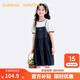 巴拉巴拉童裝兒童連衣裙2026夏裝新款大童假兩件輕薄學院風女童裙子洋氣甜