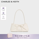 CHARLES&KEITH蝴蝶結單肩腋下法棍包折紙包生日七夕禮物送女友CK2-20782938 Cream奶白色 M
