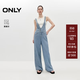 ONLY2026夏季新款含萊賽爾高腰闊腿褲長褲牛仔背帶褲女|12627M001 J33350水洗牛仔藍 XS XS標準褲長