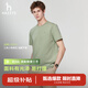 HAZZYS【液氨工藝】哈吉斯男裝 26新款夏季休閑圓領短袖T恤男 芥末黃色MT L （175/96A 48）