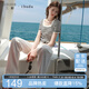 三彩2026春季新款條紋針織衫圓領(lǐng)短袖毛衫修身短款女