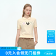 ELAND衣戀【青藤衫】100%棉毛衣女短袖菱格短款套頭針織T恤26春夏新款 象牙白/白色(39)Ivory S /160