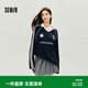 森馬（Semir）長袖T恤男秋撞色印花25復古運動球衣風上衣插肩袖潮10A525101102