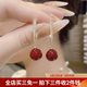伊黛兒 時尚大氣個性耳飾品耳墜女紅色幾何耳環(huán)韓國氣質(zhì)長款生日禮物 紅色耳環(huán)E2425